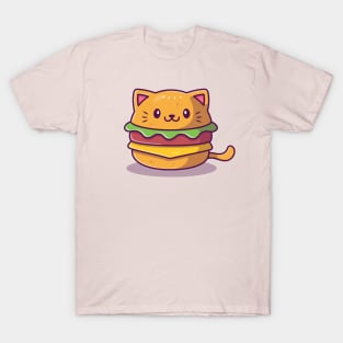 Cute Cat Burger T-Shirt